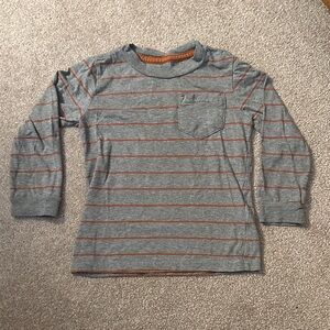 Simple Joys Gray Striped Kids Shirt